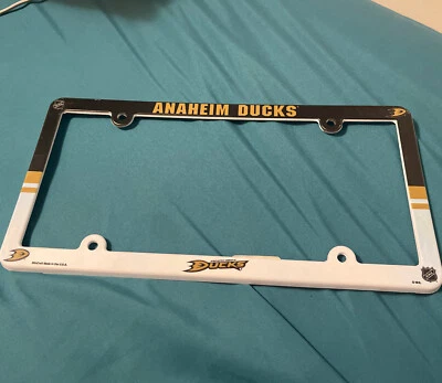 Anaheim Ducks Hockey NHL Vibrant Plastic Retro License Plate Frame  6x12 - Image 1 of 2