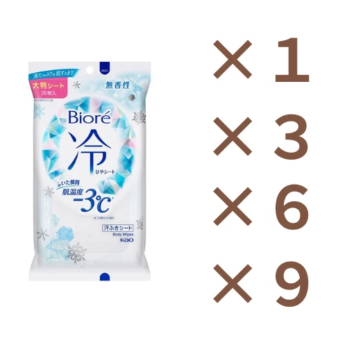 KAO Biore Cool Sheet Floral Scent Body Wipes Large sheets 20 deodorant - Image 1 of 1