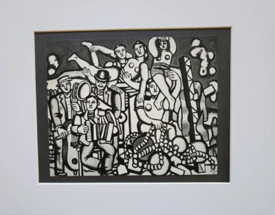 Fernand Leger "Acróbatas y músicos" mate offset con litografía 1971 Foto 1 de 2