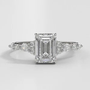 1.66ct IGI Certified Lab Grown Diamond Engagement Ring Emerald Cut 14k Gold - Picture 1 of 13