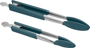 Dishwasher Safe Lazy Locking Cooking Tongs - 2 Piece, Marine Blue - Picture 1 of 3