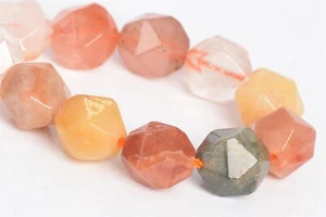 5-6MM Multicolor Rutilated Quartz Star Cut Faceted A Natural Loose Beads 7.5" - Picture 1 of 3