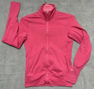 Nike Dri Fit Jacket Womens Medium Adult Pink Full Zip Swoosh Stretch Training - Picture 1 of 12