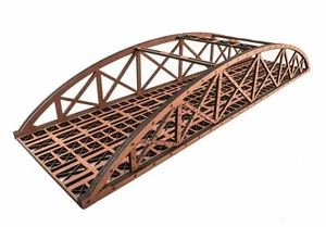 WWS Zweispurige Rote Stabbogenbrücke 560mm - Spur 00/H0 MDF Modellbahn Modellbau - Bild 1 von 8