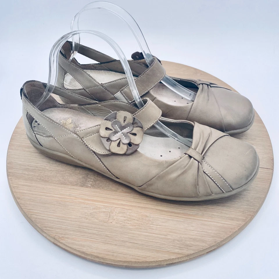 Zapatos planos Reiker para mujer 10 41 cuero beige Mary Jane Foto 1 de 4
