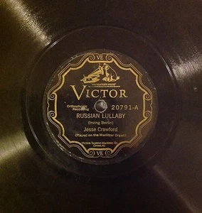 78 RPM RECORD -JESSE CRAWFORD WURLITZER ORGAN -RUSSIAN LULLABY / AT SUNDOWN  - Picture 1 of 4