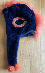 NFL Chicago Bears Forever Collectibles Rare Orange Flare Mohawk Hair Fleece Hat - Picture 1 of 3