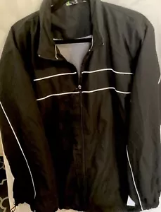 Tek Gear Mens Long Sleeves Full Zip Outdoor Black Windbreaker Jacket Size L - Picture 1 of 2