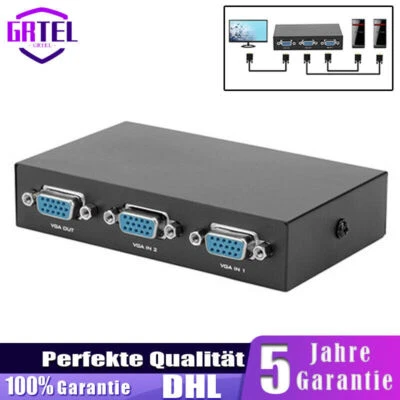 VGA SVGA Monitor Switch Umschalter Box Verteiler 2 Port 2 In 1 Für LCD PC TV DE - Bild 1 von 4