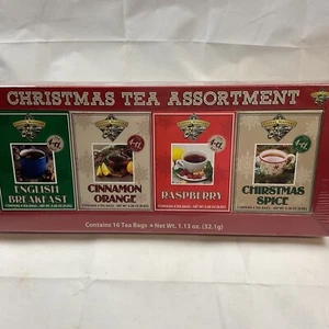 Holiday Teas - 4 Pack- Christmas Spice, Raspberry, Cinnamon Orange, English Brea - Picture 1 of 5