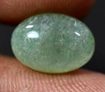 Rarest 6.95 Ct Natural Green Aventurine Cabochon Quartz Tiny AAA+ Gemstone - Image 1 of 4
