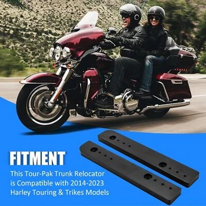 Luggage Storage Rack Relocator Kit For Harley Touring 14-UP Tour-Pak Trunk 1"-3" - Picture 1 of 7