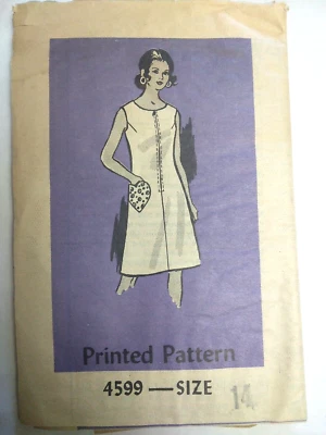 Dress Sheath Heart Pocket 14 Sewing Pattern 4599 Mail Order Anne Adams VTG 40s - Image 1 of 4
