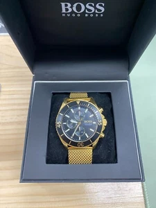 HUGO BOSS OCEAN EDITION HB1513703 GOLD/BLACK CHRONOGRAPH MENS WATCH - Picture 1 of 2
