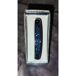 NIB Kohl's Stainless Steel Dark Blue Crystal Bangle - Picture 1 of 5