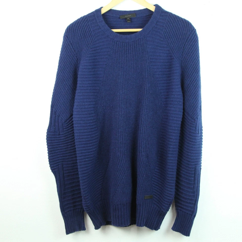 Belstaff Mens XL Crewneck Pullover Chunky Ribbed Knit Cashmere Wool Quiet Luxury - Image 1 of 4
