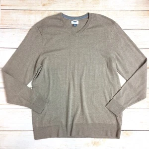 Old Navy Mens L Beige Lightweight Cotton V-Neck Sweater EUC - Picture 1 of 7