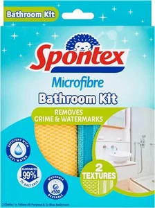 Spontex Microfibre Bathroom Kit (2 Cloths) - Picture 1 of 7