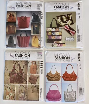Lot Of 4 McCALLS Fashion Accessories Sewing Patterns Hand Bags Totes & Purses - Image 1 of 4