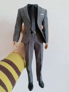 1/6 Men's Gray Suit Set Black Shirt Ver. Fit 12" Normal Action Figure Body Toys - Picture 1 of 1