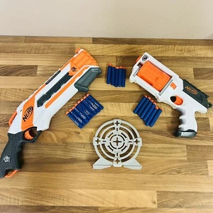 Nerf N-Strike Bundle Roughcut 2x4 Schrotflinte und Maverick Rev-6 mit Darts + Ziel - Bild 1 von 11