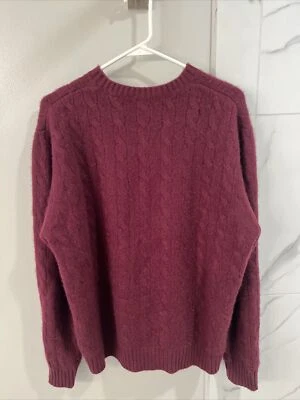 Suéter Grant Thomas 2 Capas Cachemira Cuello Redondo Pullover Jersey Borgoña Para Hombres Talla XL Foto 1 de 4