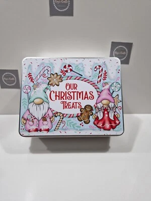 Personalised Christmas Treat Sweet Tin Gonk Design ANY NAME Xmas Gift - Image 1 of 4