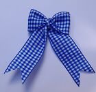 6 Gingham Back To School Bows Sewing Crafting Headbands Brand New
