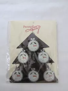 Tin SNOWMAN face mini Christmas Ornaments snowmen NEW Primitives by Kathy 24903 - Picture 1 of 4
