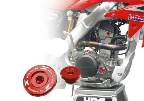 HONDA CRF450R CRF250R CRF250X XR250R XR650L TRX400 TRX450 ZETA RED ENGINE PLUGS - Image 1 of 3