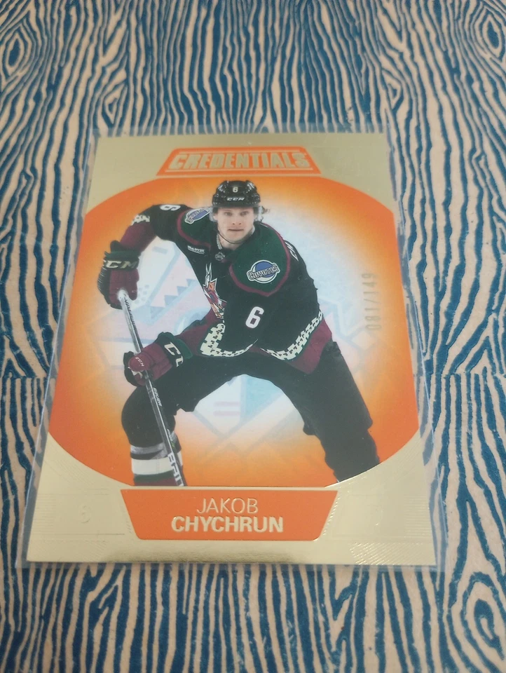 2022-23 UD Credentials Orange #5 Jakob Chychrun (081/149) - Image 1 of 2
