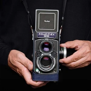 Funda de media cámara de cuero genuino vintage hecha a mano para Rolleiflex 2.8GX - Imagen 1 de 26