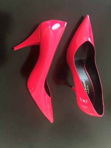 SAINT LAURENT (YSL) Nuovo con scatola! Decolte Saint Laurent rosa caldo fucsia EU38.5 US 8.5 Kiki 85 Pump