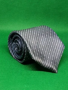 Nina Ricci Seidenkrawatte 56" × 3" stahlblau schwarz weiß gestreift Krawatte  - Bild 1 von 3