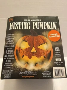 Misting Pumpkin Scary Plastic Jack-o-lantern Yellow Light Halloween - Picture 1 of 7