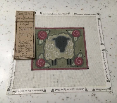 REDUCED AGAIN!  VTG  "Philip" Sheep Hand Painted Needlepoint Canvas - 18 Ct. - Image 1 of 2