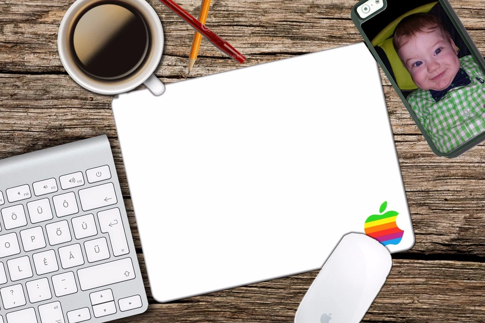 Vintage Apple Rainbow Retro Mac Mouse Pad Mousepad Home Office Free Shipping - Image 1 of 1