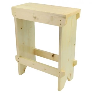 Retro Handmade Wooden Bar Stool High Shabby Chic Rectangle Seat Bench Lacquer - Picture 1 of 5