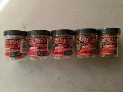 YUM Troutkrilla Krill Trucha Peces Atractivos Pellets Amarillo Brillo Paquete de 5 Foto 1 de 4