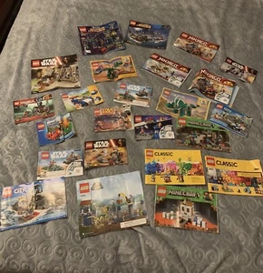 (24) Lot LEGO Instruction Manuals Star Wars Ninjago Minecraft DC Classic City - Picture 1 of 1