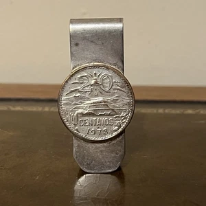 Vintage Alpaca Money Clip 20 Centavos Coin 1973 - Picture 1 of 8