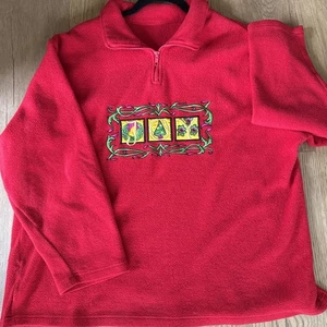 Holiday Fleece Joy bestickt mit Kranz Baum Blumen - Bild 1 von 11