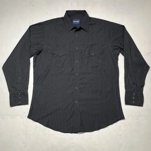 Wrangler Pearl Snap Western Langarm Hemd Herren Cowboy Größe XL schwarz - Bild 1 von 5