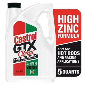 Aceite de motor convencional Castrol GTX Classic 20W-50, 5 cuartos de galón - Imagen 1 de 5