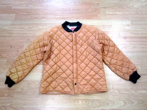 Vtg 1960s 70s Thermal Lined Quilted Jacket Sportcrest Pumpkin Brown Men's Large - Picture 1 of 8