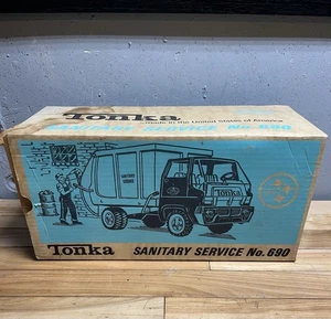 Vintage 60er Jahre Tonka Sanitär Service Müllwagen Nr. 690 #690 Originalkarton - LESEN - Bild 1 von 23