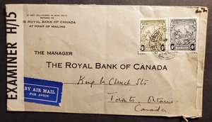 1943 Barbados, Air Mail Opened by Examiner, Barbados to Canada - Picture 1 of 2