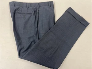 Zanella Italy Men's Dark Blue 100% Wool Flat Front Dress Pants 36X32 $495 - Picture 1 of 10
