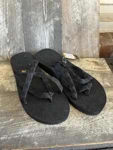 Neu ohne Karton DAMENGRÖSSE 9 SCHWARZ TEVA OLOWAHU MUSH SANDALEN FLIP FLOPS - Bild 1 von 5