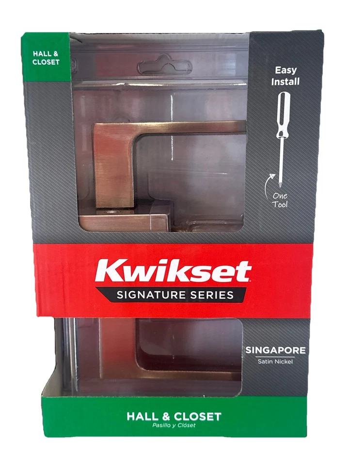 Квадратная ручка для зала и шкафа Kwikset Singapore матовый никель 97200-898 - Изображение 1 из 4